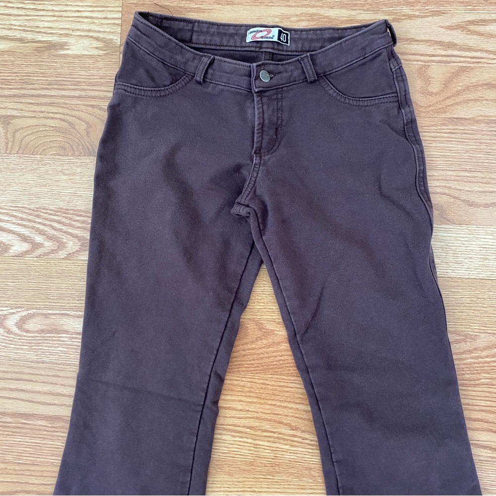 CONTAGEM BROWN PANTS SIZE 40 EU and US 10 WIDE LEG LOW RISE - Picture 4 of 11